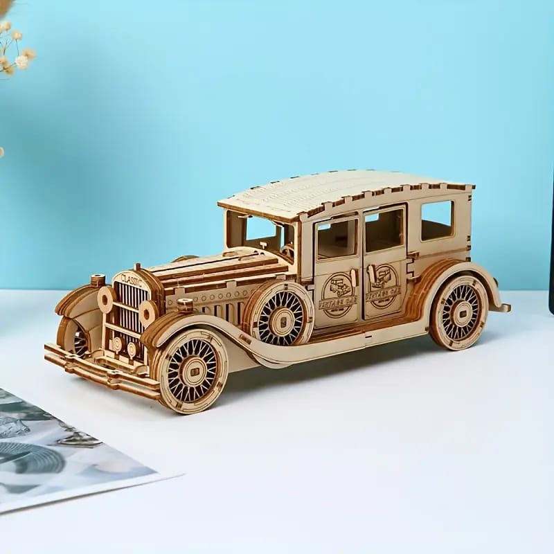 Vintage Gangster Roadster Car - Wooden DIY Model