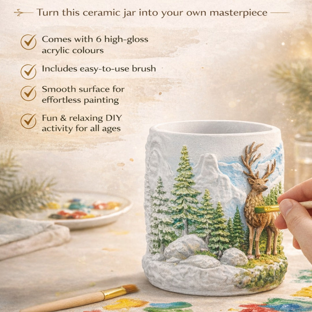 Deer in the Forest - Paint Jar